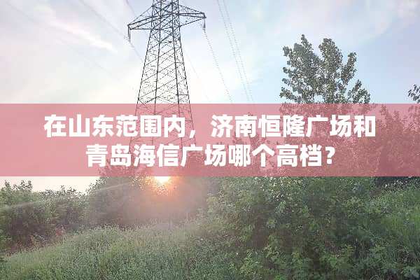 在山东范围内，济南恒隆广场和青岛海信广场哪个高档？