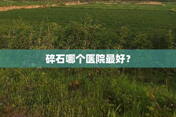 碎石哪个医院最好？