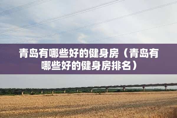 青岛有哪些好的健身房（青岛有哪些好的健身房排名）