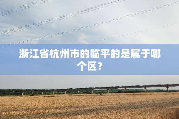 浙江省杭州市的临平的是属于哪个区？