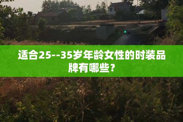 适合25--35岁年龄女性的时装品牌有哪些？