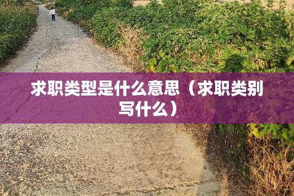 求职类型是什么意思（求职类别写什么）