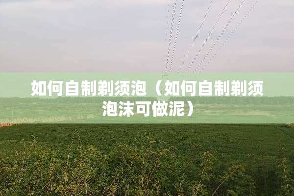 如何自制剃须泡（如何自制剃须泡沫可做泥）