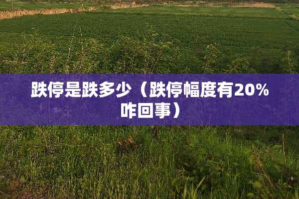 跌停是跌多少（跌停幅度有20%咋回事）