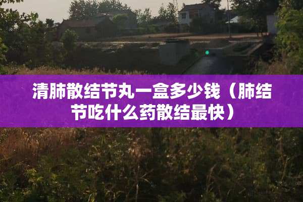 清肺散结节丸一盒多少钱（肺结节吃什么药散结最快）