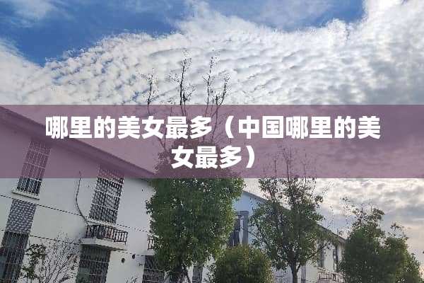 哪里的**最多（中国哪里的**最多）