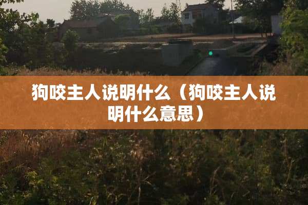 狗咬主人说明什么（狗咬主人说明什么意思）