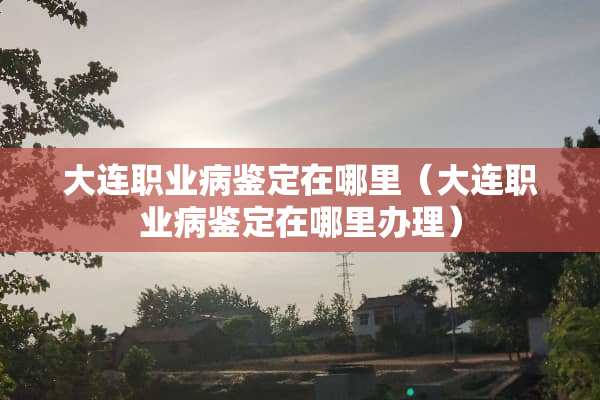 大连职业病鉴定在哪里（大连职业病鉴定在哪里办理）