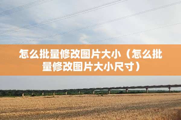 怎么批量修改图片大小（怎么批量修改图片大小尺寸）