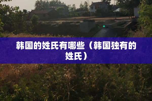 韩国的姓氏有哪些（韩国独有的姓氏）