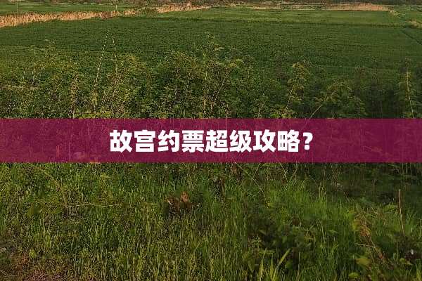 故宫约票超级攻略？