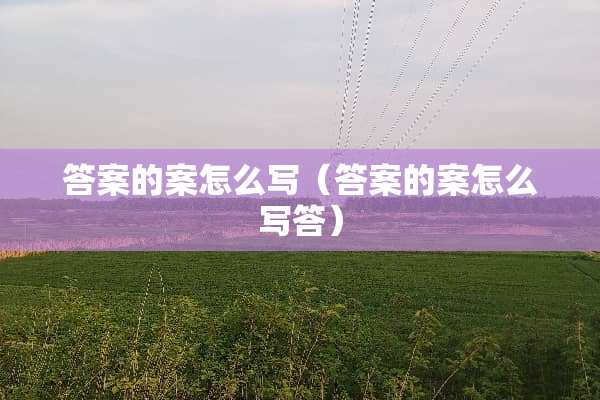 答案的案怎么写（答案的案怎么写答）