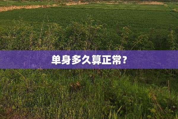 单身多久算正常？