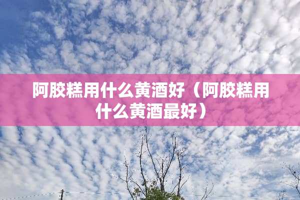 阿胶糕用什么黄酒好（阿胶糕用什么黄酒最好）