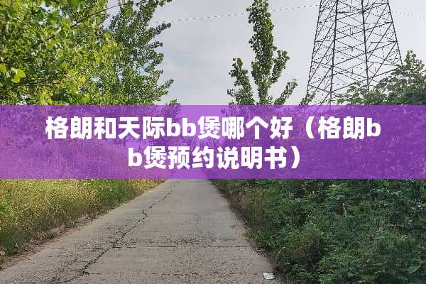 格朗和天际bb煲哪个好（格朗bb煲预约说明书）