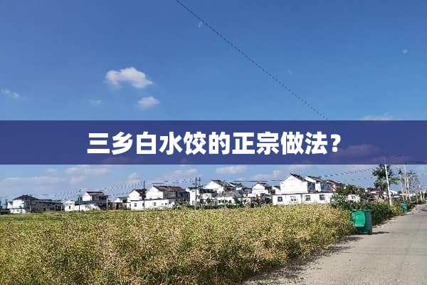三乡白水饺的正宗做法？