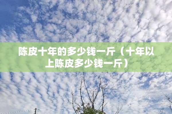 陈皮十年的多少钱一斤（十年以上陈皮多少钱一斤）