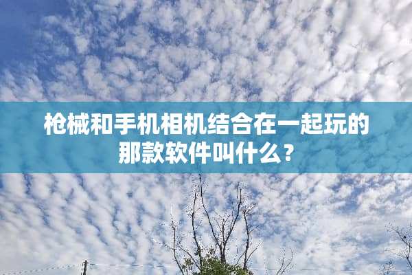 *械和手机相机结合在一起玩的那款软件叫什么？