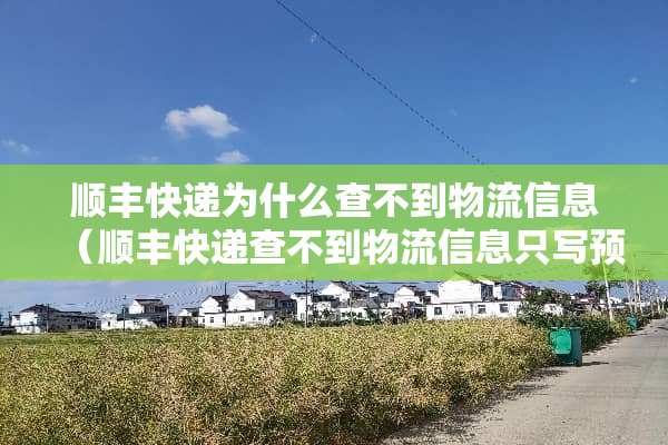 顺丰快递为什么查不到物流信息（顺丰快递查不到物流信息只写预计明天到）