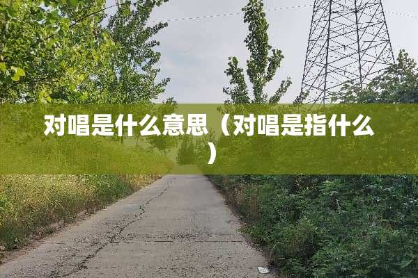 对唱是什么意思（对唱是指什么）