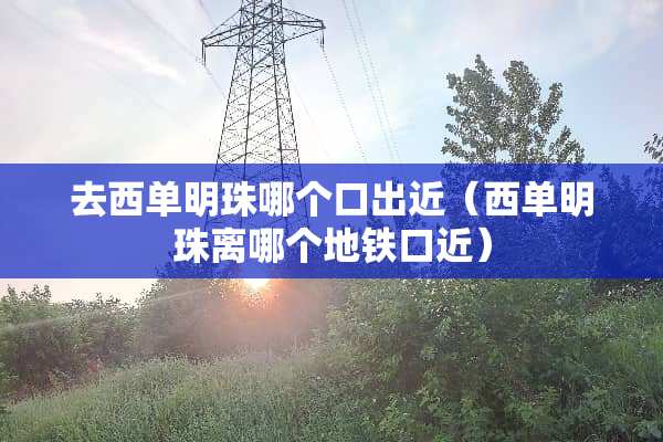 去西单明珠哪个口出近（西单明珠离哪个地铁口近）