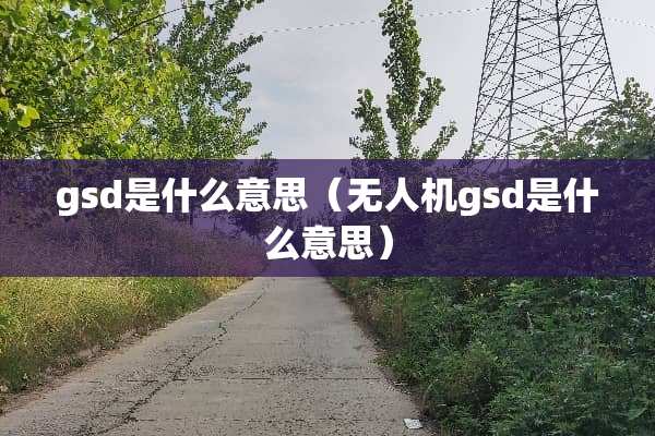 gsd是什么意思（无人机gsd是什么意思）