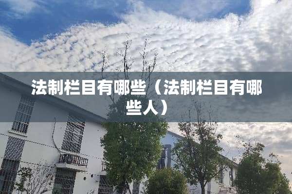 法制栏目有哪些（法制栏目有哪些人）