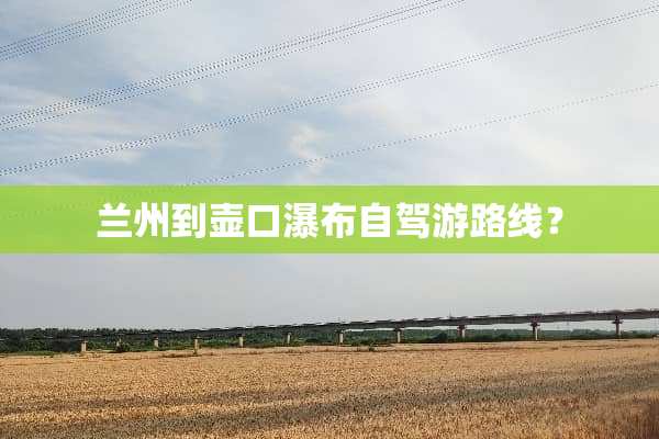 兰州到壶口瀑布自驾游路线？