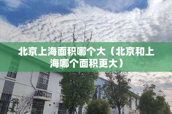 北京上海面积哪个大（北京和上海哪个面积更大）