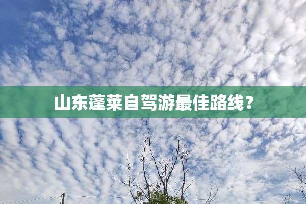 山东蓬莱自驾游最佳路线？