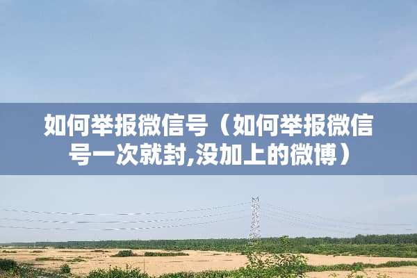 如何举报微信号（如何举报微信号一次就封,没加上的微博）