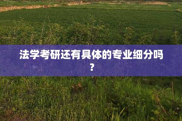 法学考研还有具体的专业细分吗？