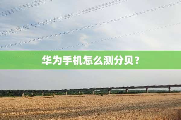 华为手机怎么测分贝？