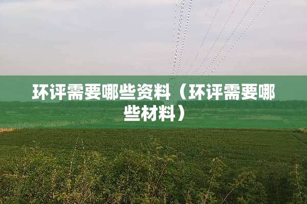 环评需要哪些资料（环评需要哪些材料）