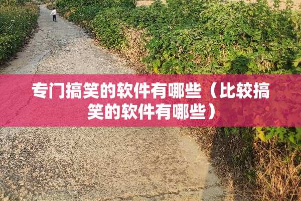 专门搞笑的软件有哪些（比较搞笑的软件有哪些）