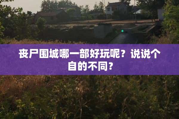 丧尸围城哪一部好玩呢？说说个自的不同？