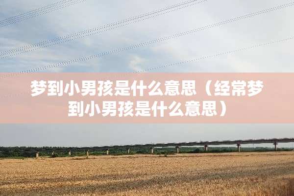 梦到小男孩是什么意思（经常梦到小男孩是什么意思）