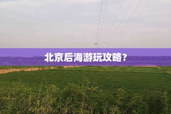北京后海游玩攻略？
