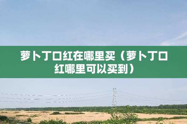 萝卜丁口红在哪里买（萝卜丁口红哪里可以买到）