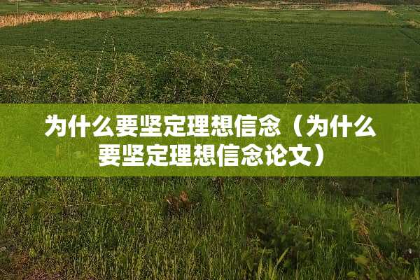 为什么要坚定理想信念（为什么要坚定理想信念论文）