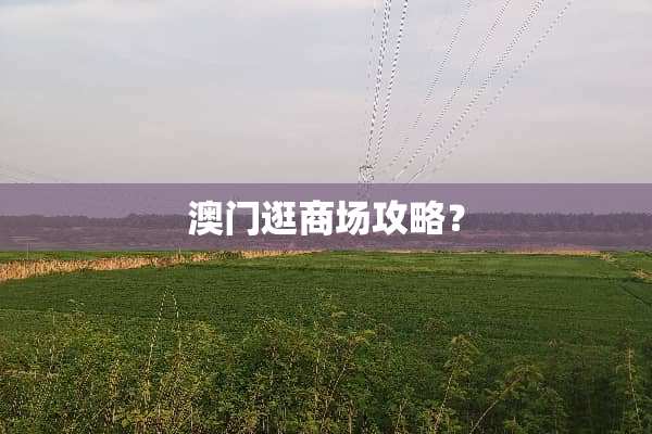 澳门逛商场攻略？