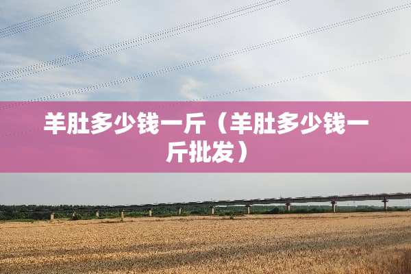羊肚多少钱一斤（羊肚多少钱一斤批发）