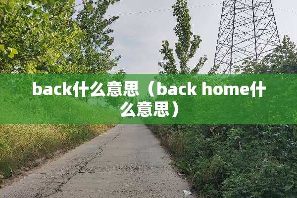 back什么意思（back home什么意思）