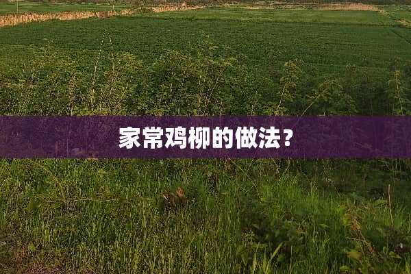 家常鸡柳的做法？