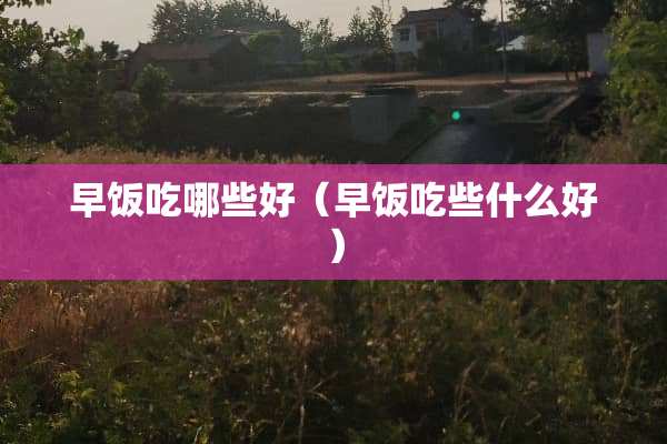 早饭吃哪些好（早饭吃些什么好）