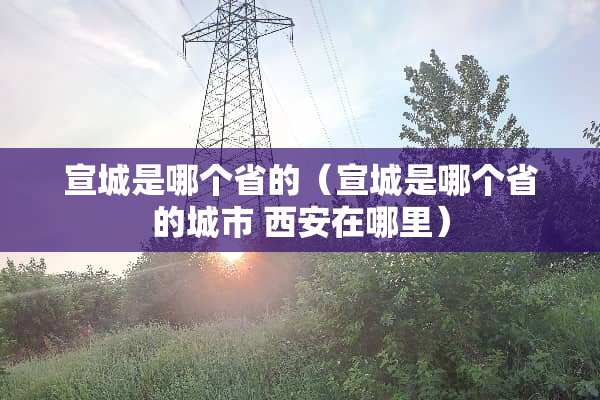 宣城是哪个省的（宣城是哪个省的城市 西安在哪里）
