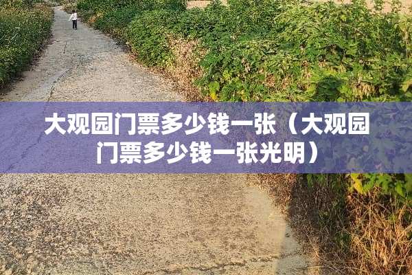 大观园门票多少钱一张（大观园门票多少钱一张光明）