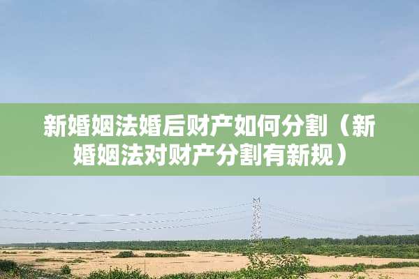 新婚姻法婚后财产如何分割（新婚姻法对财产分割有新规）