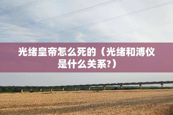 光绪皇帝怎么死的（光绪和溥仪是什么关系?）