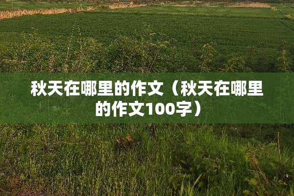 秋天在哪里的作文（秋天在哪里的作文100字）